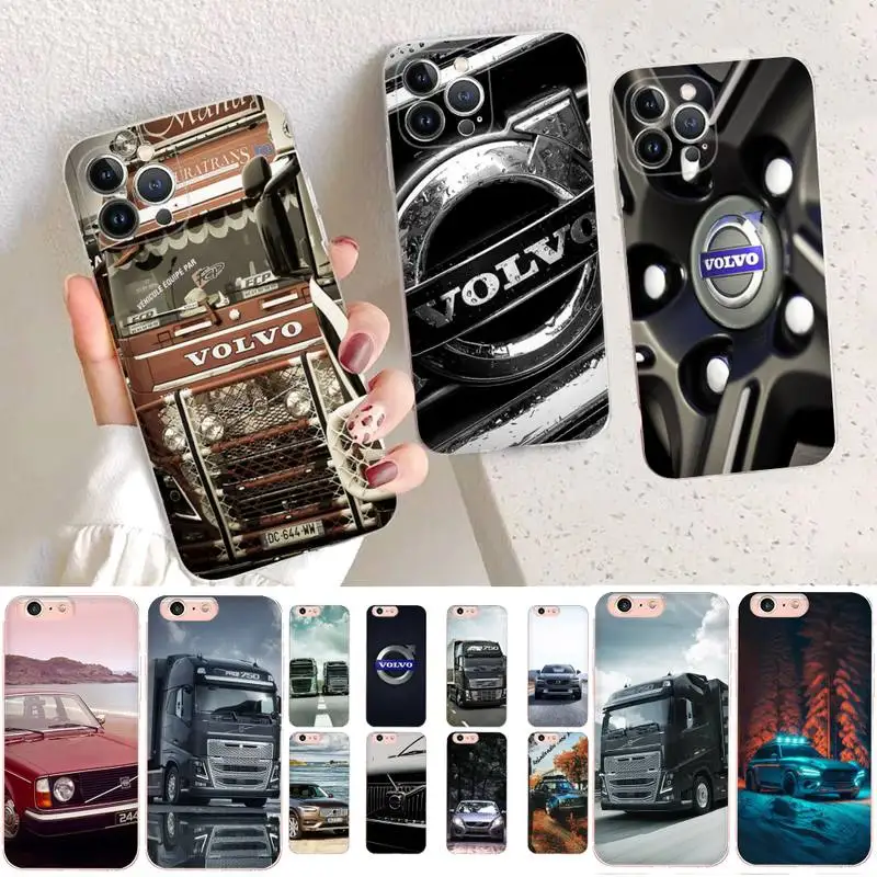 

Luxury Car Volvo logo Phone Case For iPhone 14 11 12 13 Mini Pro XS Max Cover 6 7 8 Plus X XR SE 2020 Funda Shell