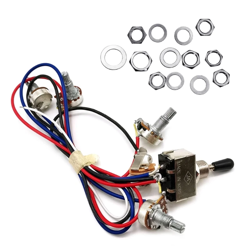 

3 Way A500K Prewired Guitar Wiring Hareness for Guitar Bass Repair Replacement