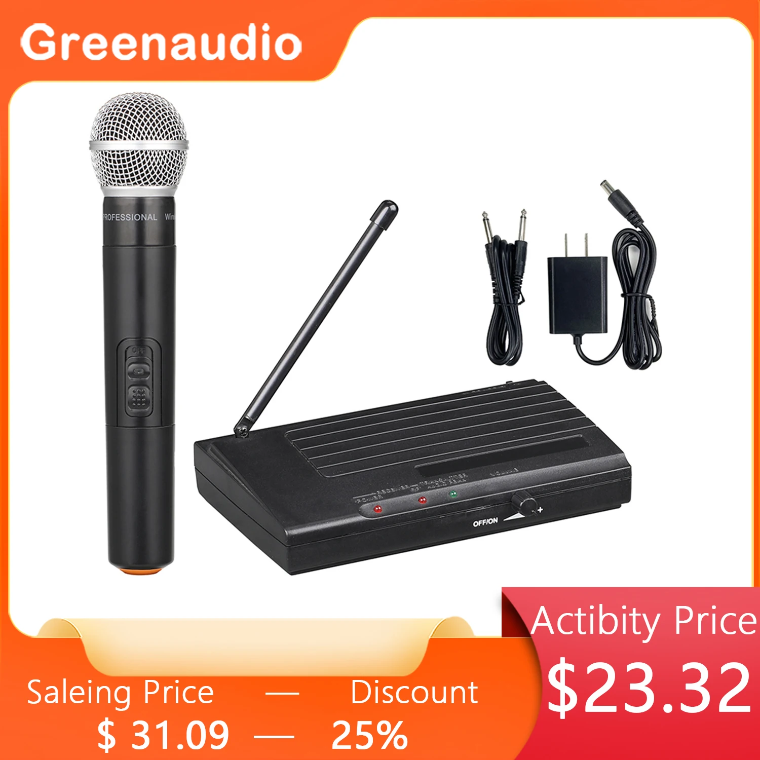

GAW-U100 Professional UHF One-To-One Wireless Microphone Suitable for Conference Performance KTV