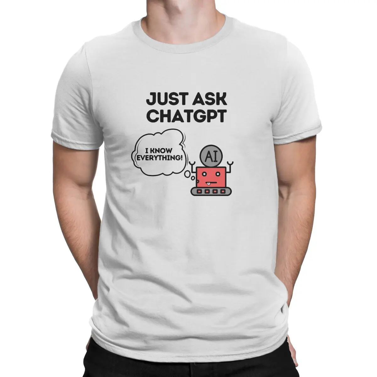 

Be Smart and Ask ChatGPT Classic Men's T Shirts ChatGPT Funny Tees Short Sleeve Crewneck T-Shirts Boyfriend Gift Tops