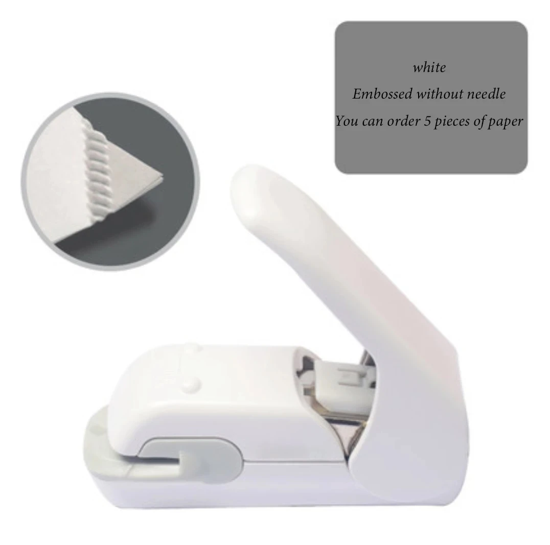 

Школьные принадлежности Канцелярские плакаты Канцелярские товары Степлер без скоб с тиснением для студентов, экономия труда и портативный полезный