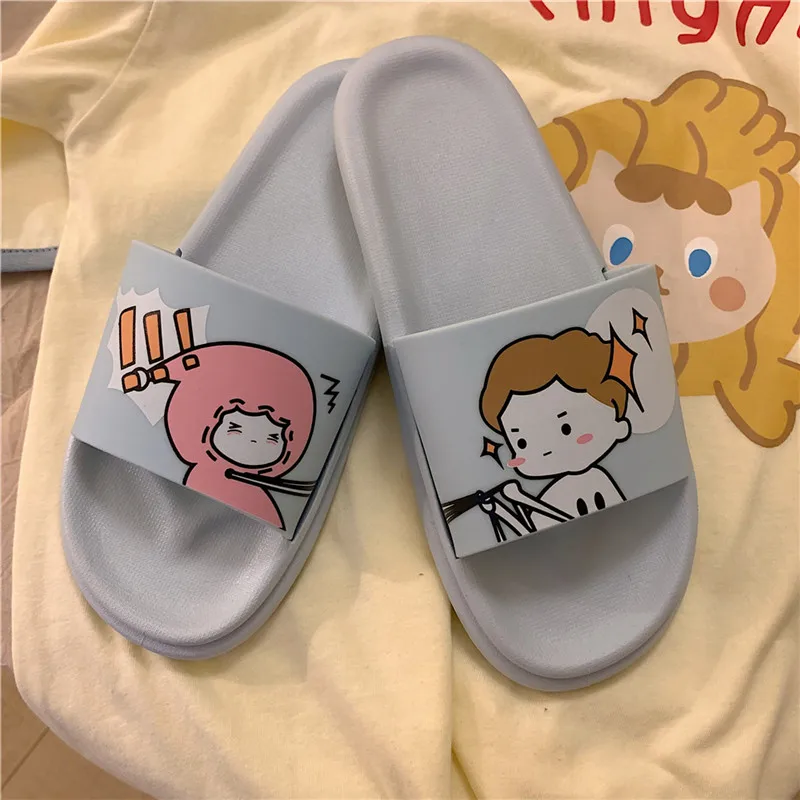 

Slippers summer new indoor home soft bottom antiskid cute cartoon female bathroom shower couple sandals 3252