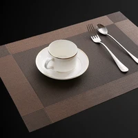 premium anti skid rectangle pvc placemat washable coaster dining table mats heat resistant pad decorative woven vinyl place mats