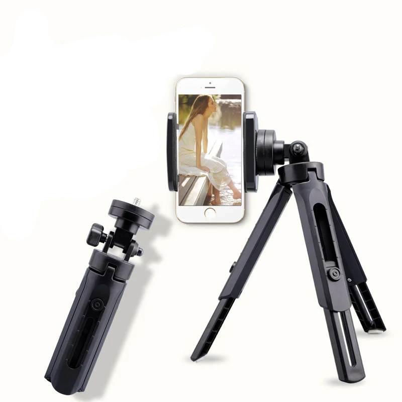 mini selfie retractable tripod phone holder stand tripod monopod for gopro 6smooth qdji osmo portable collapsible tripode free global shipping