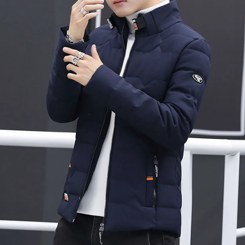 2022 New Winter Coat Men Thicken Casual Parka Slim Fit Outwear Waterproof Warm Stand Collar Outwear Coat