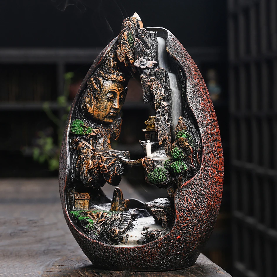 

Креативная полимерная курильница для благовоний, домашний декор, подставка для благовоний в стиле Рокери, ландшафта, дзен, садовые буддийские поделки ручной работы