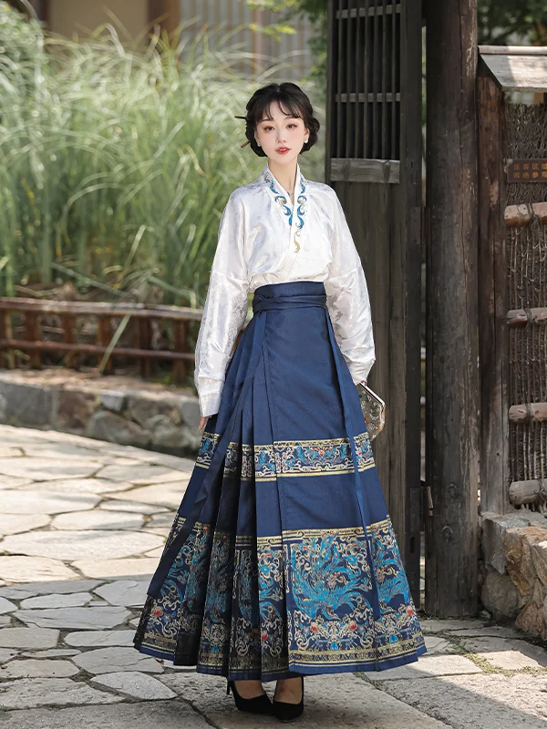 Женское платье династии Хань и Тан плетеная Золотая юбка для макияжа в стиле Мин