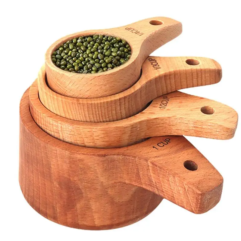 

Деревянная мерная ложка Точная Деревянная кофейная ложка для кухни набор из 4 практичных деревянных мерных ложки для кофейных зерен