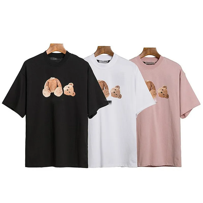 

22SS Angels Men Women Loose T-Shirt Cartoon Little Bear Couples Fashion Casual Round Neck T-Shirt Cotton Casual T-Shirt