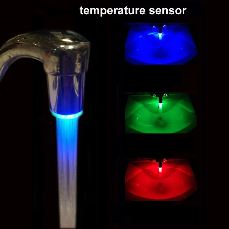 Фото ZhangJi светодиодный кран световой кран сопло RGB цвет мигающий температурный кран аэратор для смесителя экономия кухонные аксессуары для ванн... №2