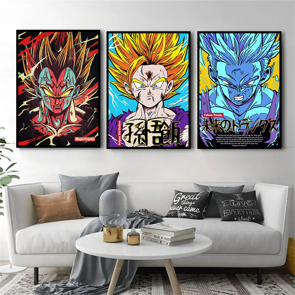 

Japanese Classic Anime Dragon Ball Goku Poster Abstract Wall Art Decoration Canvas Painting Cuadros Mural Home Kids Room Decor