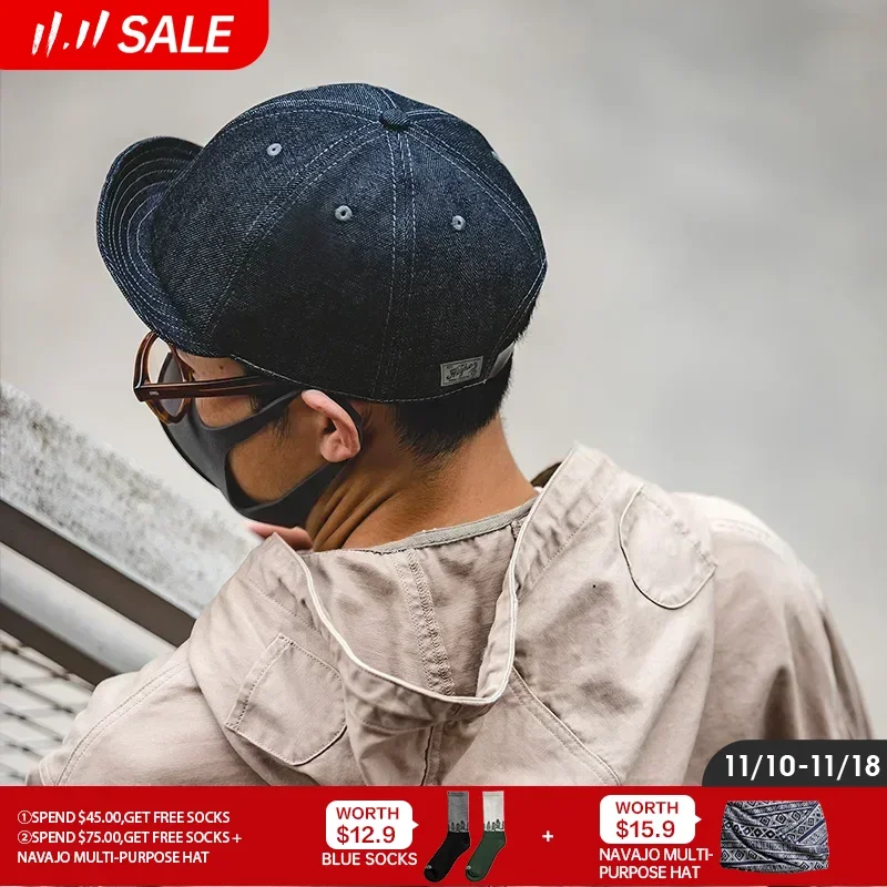 Мужская винтажная джинсовая кепка Maden мягкая регулируемая бейсболка из денима 13 5