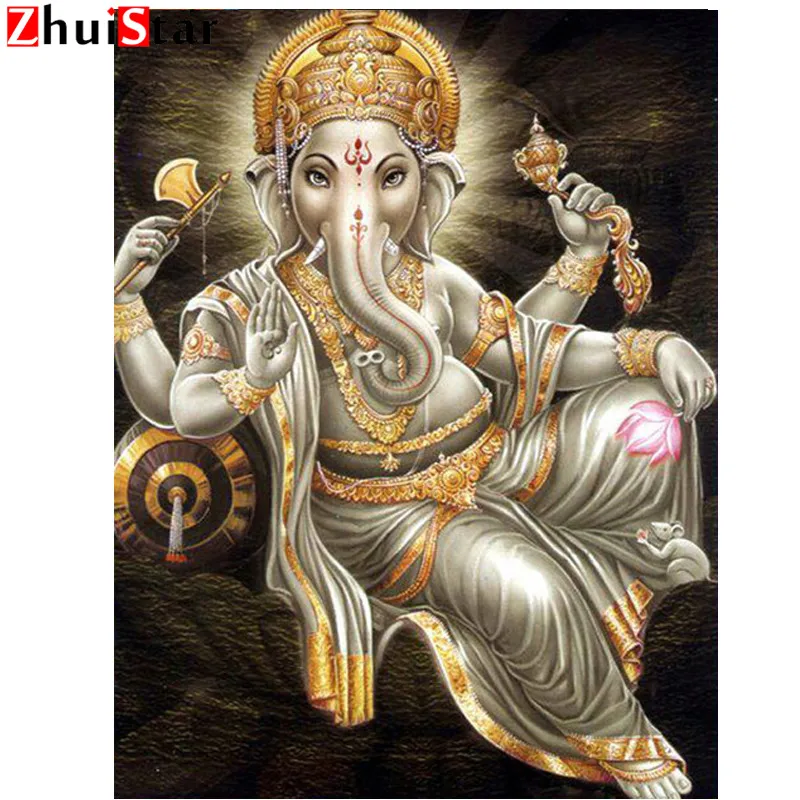 

Ganesha Elephant god Square /Round Diamond Embroidery 5D DIY Diamond Painting Full Rhinestone Cross Stitch Decoration Religion W