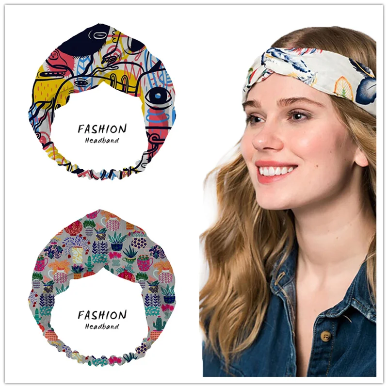 

Fashion Women Retro Bandanas HairBands Turban Headwear Head Wrap Women Hair Accessories for Women girls Hair Bands ladies Hoop