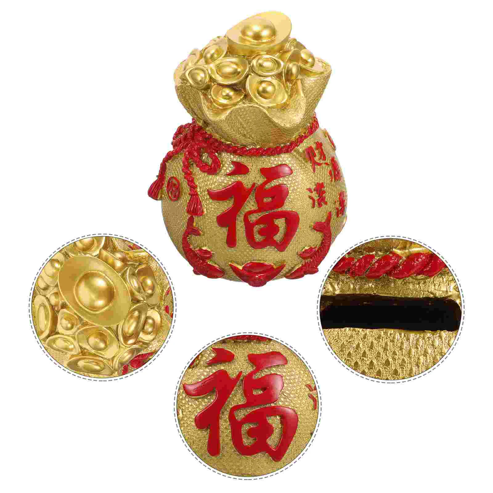 

Piggy Bank Glossy Break To Open Display Smooth Resin Coin Jar New Year Decorations Container