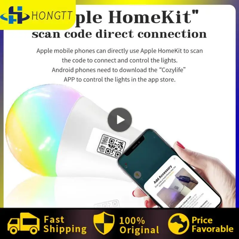 

Настраиваемая умная лампа, высокое качество, Wi-Fi соединение, энергосберегающая Rgb Cw 15 Вт, работа без использования рук, беспроводное подключение, Homekit