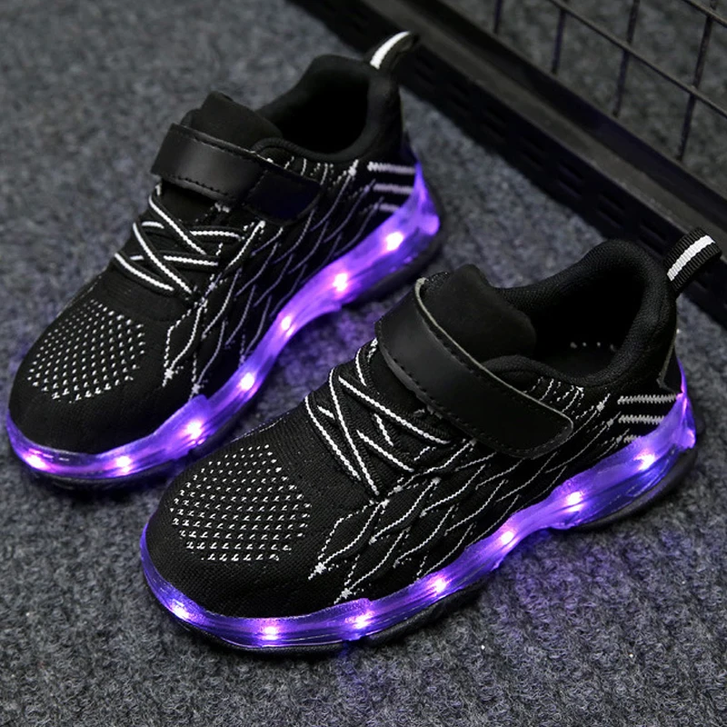

Size 25-37 Children Breathable Casual Shoes Boys USB Charging Glowing Shoes Luminous Sneakers for Girls Kids Led Light Sneakers