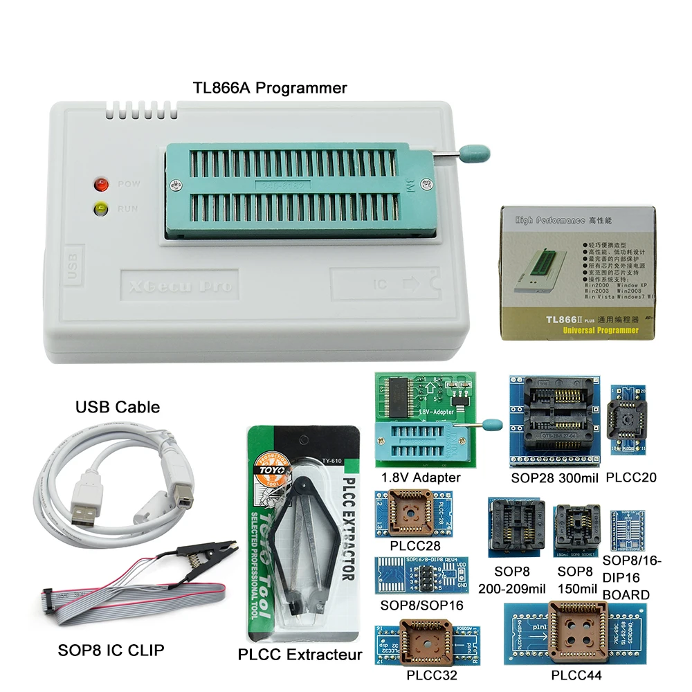 

VSTM высококачественный 2022 Новый TL866II Plus EEPROM PIC AVR TL866 USB универсальный BIOS программатор 24 93 25 mcu Bios EPROM v11,5