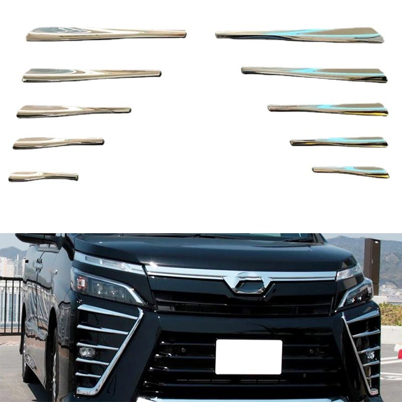 

ABS Chrome Front Fog Light Lamp Strip Car Accessories For Toyota Noah Voxy 80 2014-2018