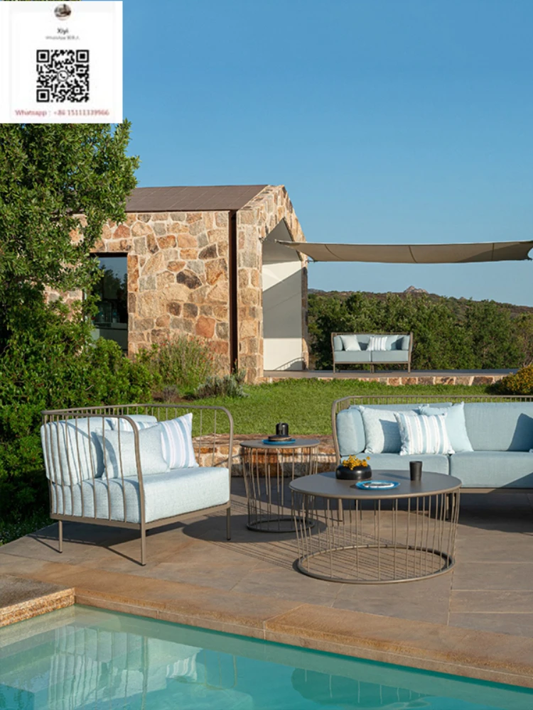 

High-end Outdoor Simple Leisure Courtyard Garden Sofa High-end Custom Villa Aluminum Design Furniture Combination