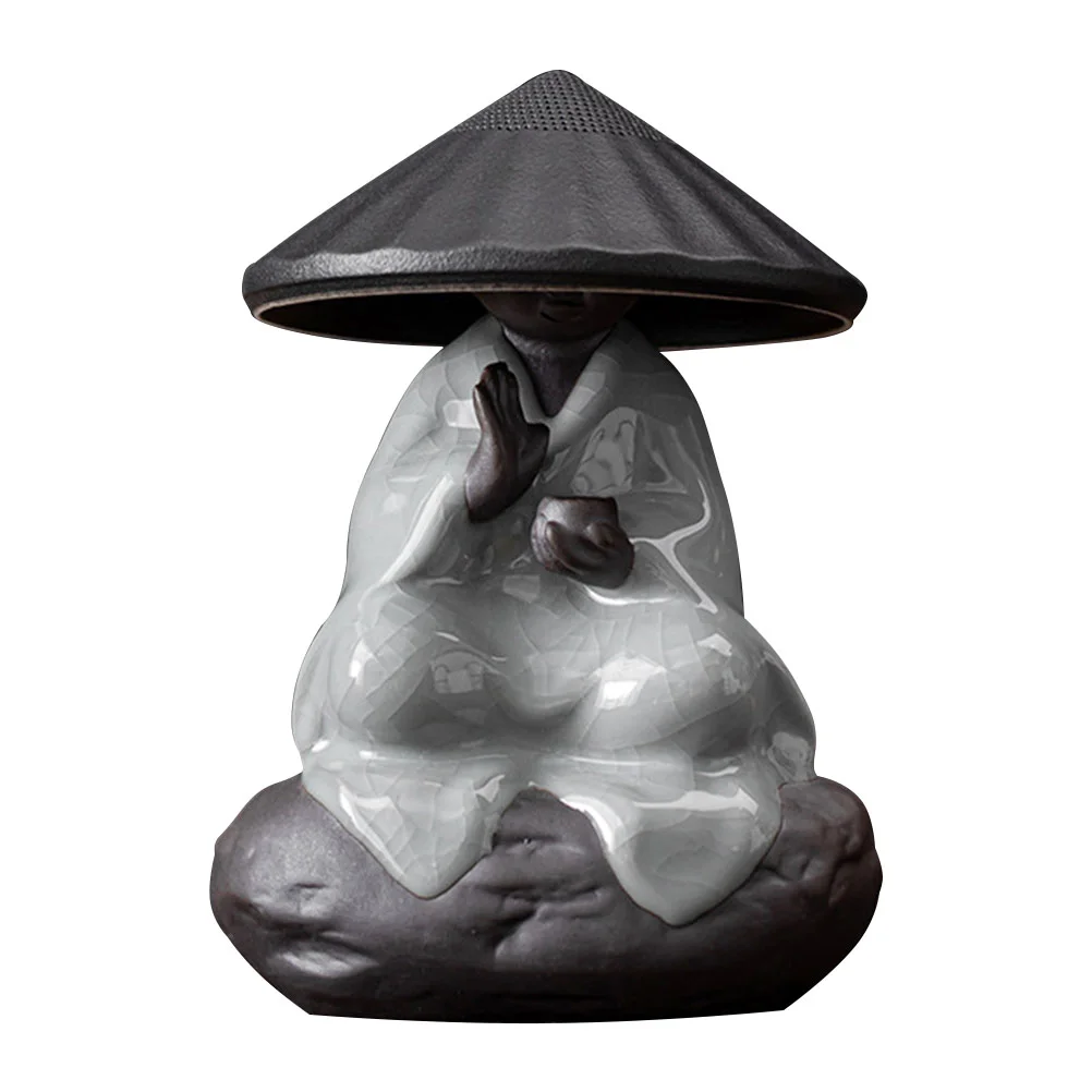

1 set of Monk Statue Desktop Ornament Tea Pet Tea Table Decor Tea Infuser