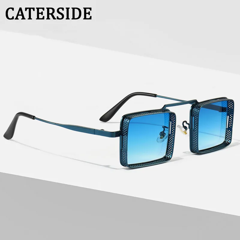 

CATERSIDE Fashion Square Punk Sunglasses Men Steampunk Sun Glasses Retro Shades Vintage Eyewear Gafas De Sol Decorativos UV400