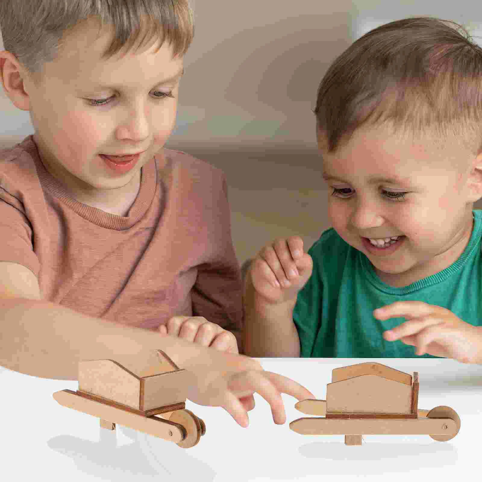 

2 Pcs Micro Toys Mini Cart Barrows House Wooden Accessories Wheelbarrows Miniature