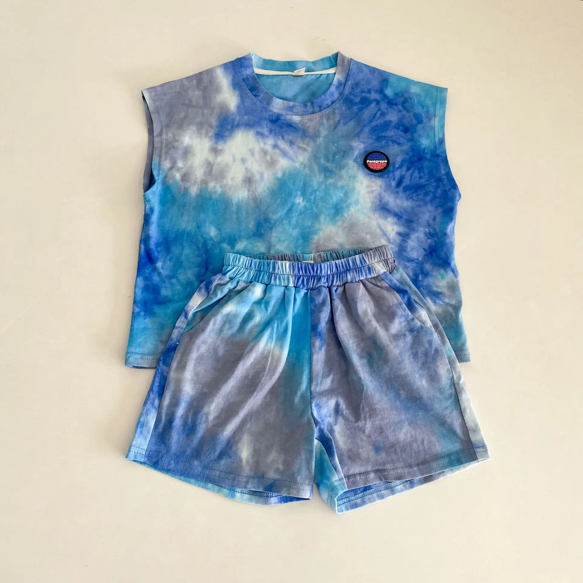 Summer Children Baby Boys Girls Clothes Outfits Sets Pullover Tie Dye Loose T-Shirt Shorts Suits Baby Sports Clothing Set