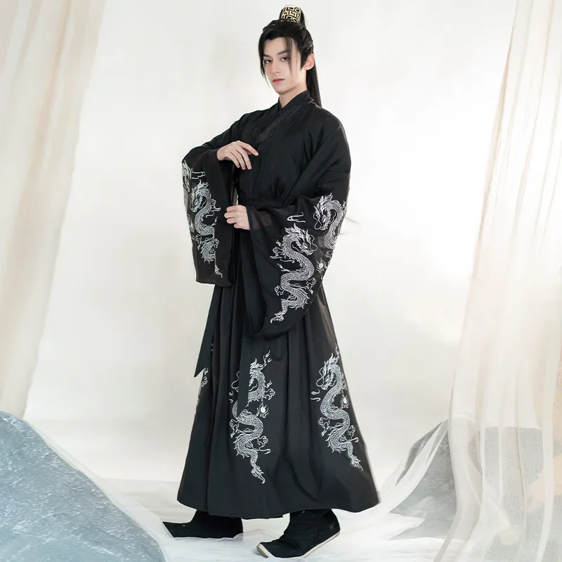 

Black Domineering Costume Hanfu Male Summer Men's Genuine Couple Models Costume Knight Scholar Cosplay Costume Traditional Ware
