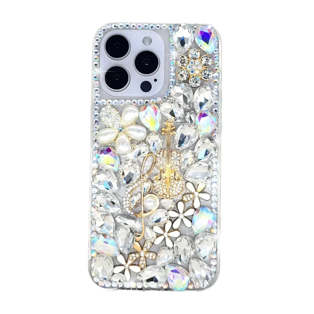 Rhinestone Case for iPhone 16 15 14 13 12 11 Pro Max Plus mini Diamond Phone Cover Sunjolly