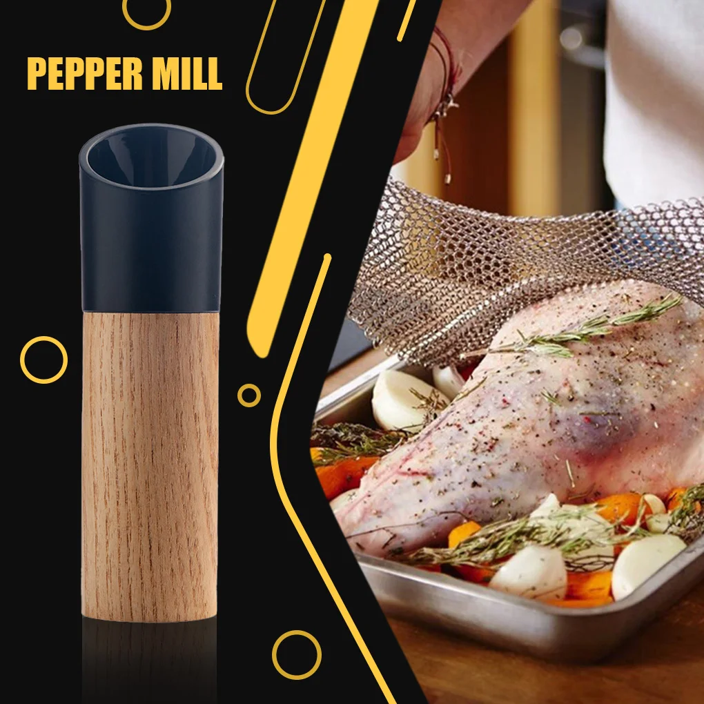 

Wooden Salt and Pepper Mill Spice Nuts Mills Handheld Seasoning Barbecue Condiment Milling Grinding Dispensing Shaker Bottle