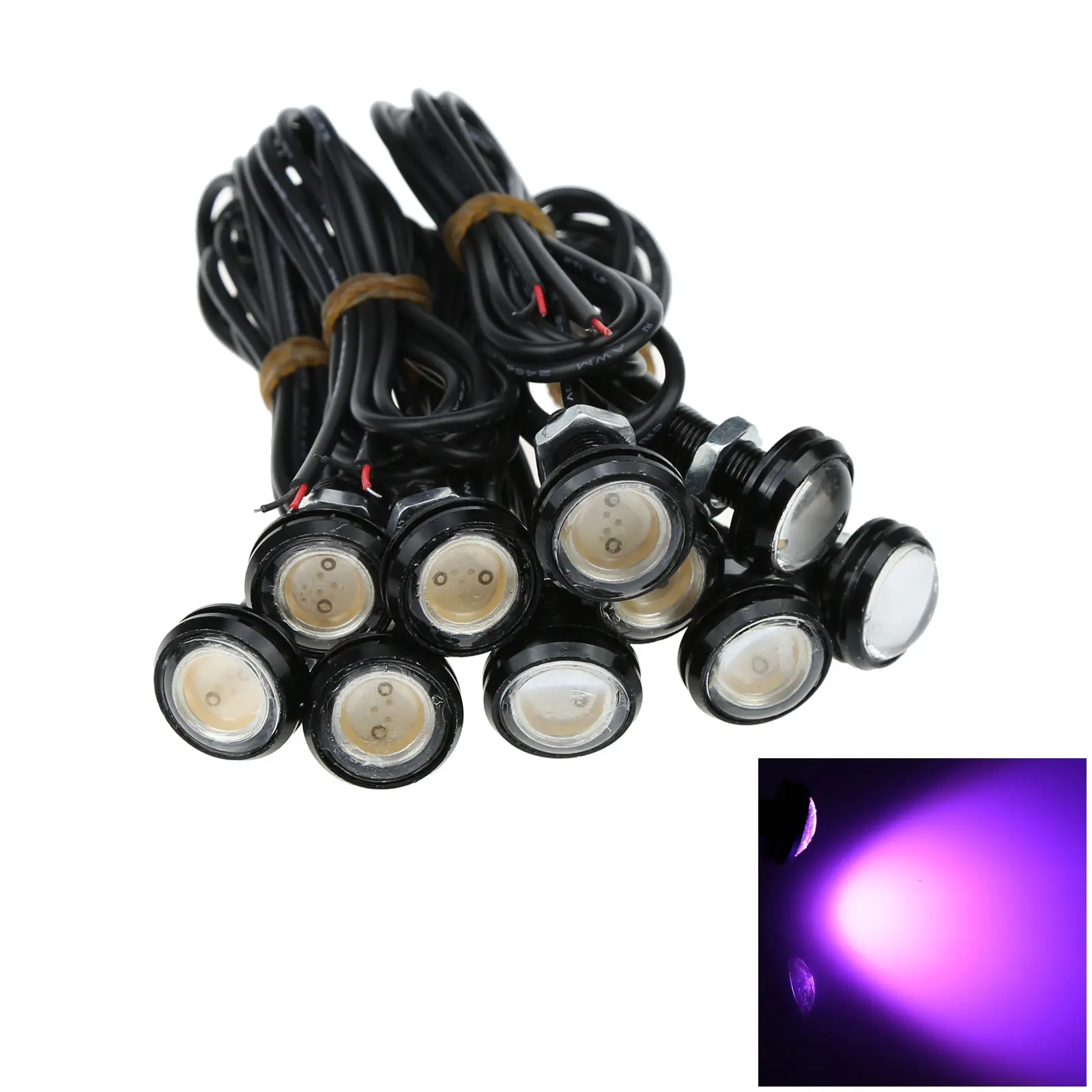 10x Розовый Автомобильный ангельский глаз зеркало заднего вида лампа для фар 23 мм 1