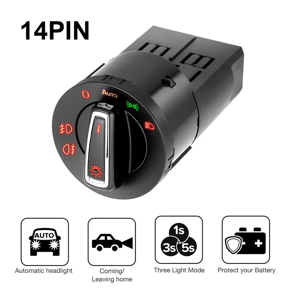 

Car Head Lamp Control Switch Sensor Module 12V Headlight ControlSwitch Repair Kit Auto Accessories for VW Golf 2004-2013 MK5 MK6