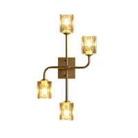 modern light luxury crystal copper wall lamps bedroom bedside brass online hot selling 4 pieces bulb lighting