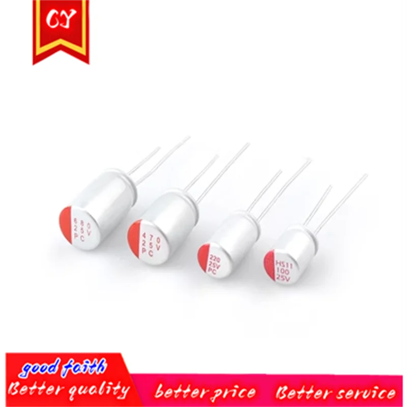 

10 шт., Твердый электролитический конденсатор DIP, 25 в, 35 В, 50 в, 63 в, 100 в, 10 мкФ, 47 мкФ, 100 мкФ, 220 мкФ, 270 мкФ, 330 мкФ, 470 мкФ, 560 мкФ