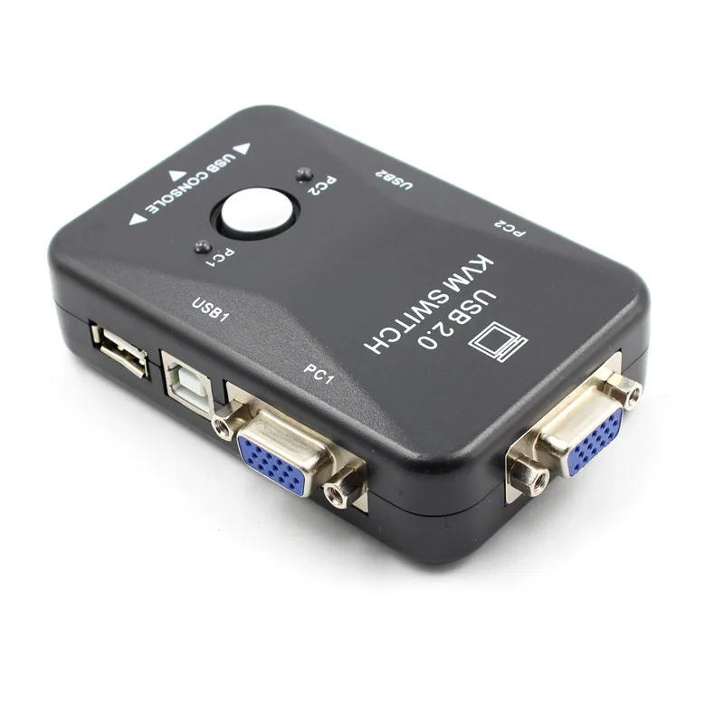 

2 Port KVM Switch For Mouse Keyboard Monitor USB 2.0 Switcher VGA SVGA Switch Connector Box USB 2.0 1920*1080 200MHz KVM Switch