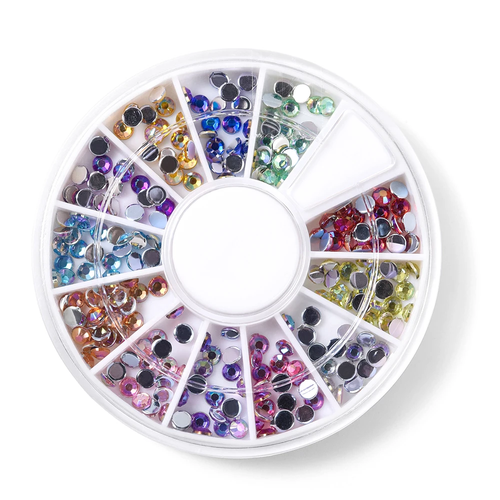 

Colorful Shinning Round Charms Nail Rhinestones Art Accessories For Decoration Decor Accessory 3D Glitter Nail Art Decoration