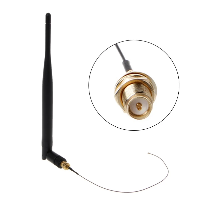 

5dBi Dual Band WiFi Antenna + IPX Pigtail Cable For M.2 Wireless Card WLAN/3G/4G L9CA