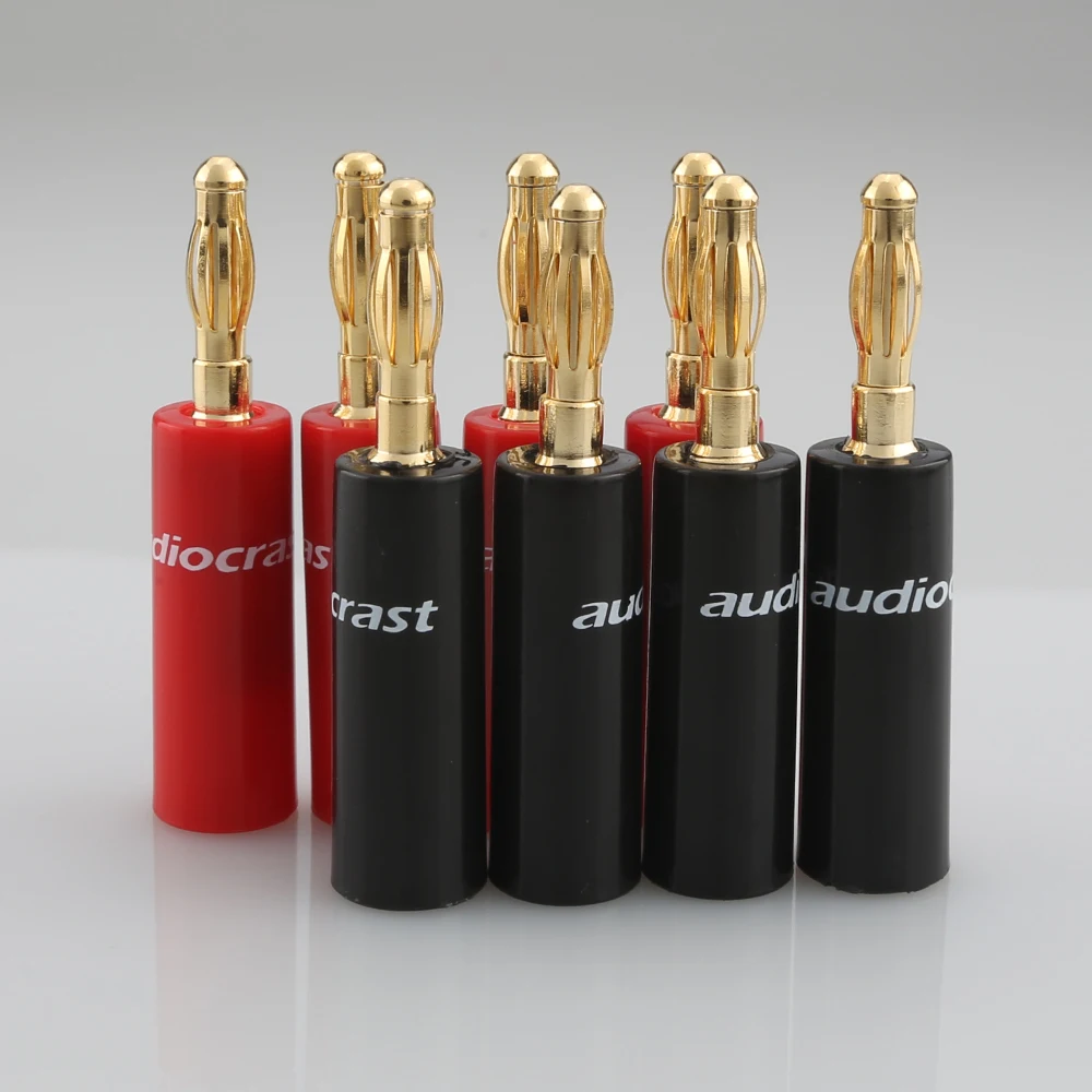 

16pcs 24k Gold Plated Speaker Banana Plug 4mm Banana Connector DIY Hifi Speaker Cable