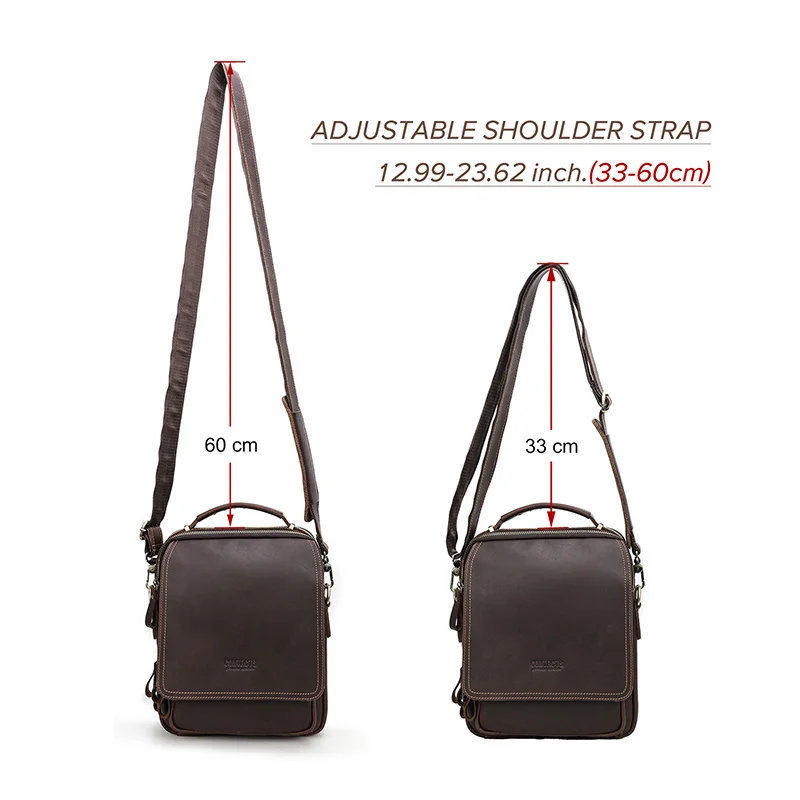 OYIXINGER Vintage Men Messenge Bag For Man Shoulder Bags Multifunction High-quality Genuine Leather Small Handbag For 10.5 IPad