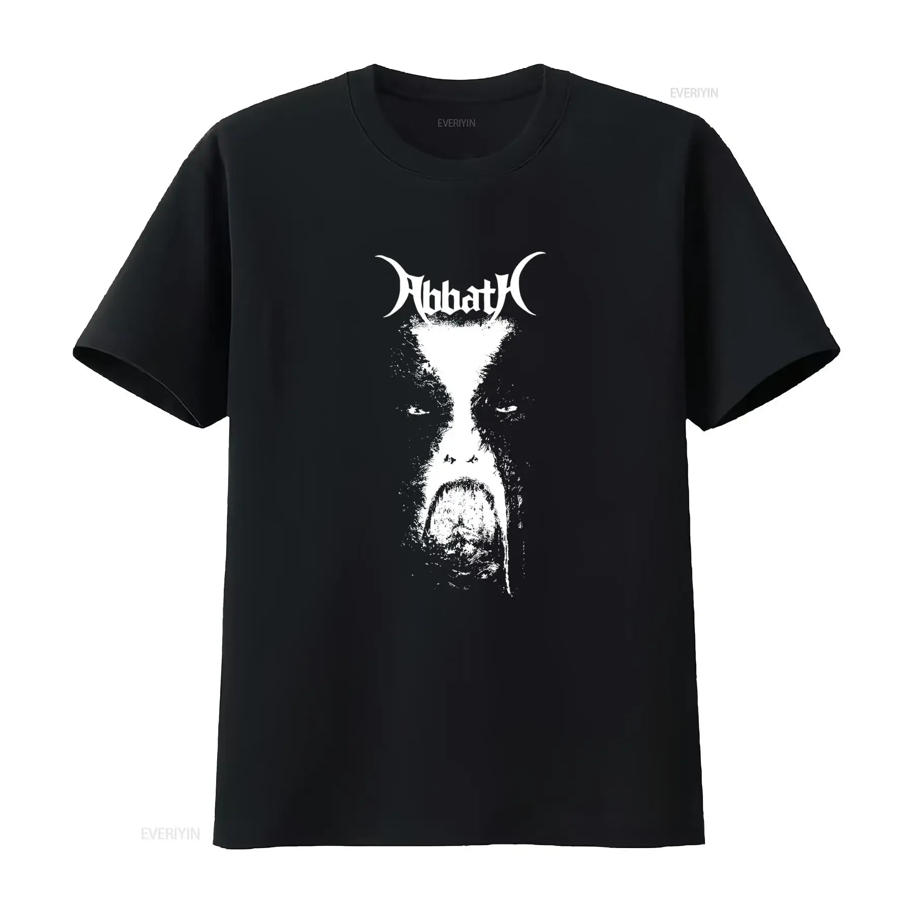 Фото Футболка ABBATH 'Abbath' с дизайном в стиле хэви-метал, высококачественная печать, винтажный стиль, универсальная, слегка комфортная, с графическим принтом. №1