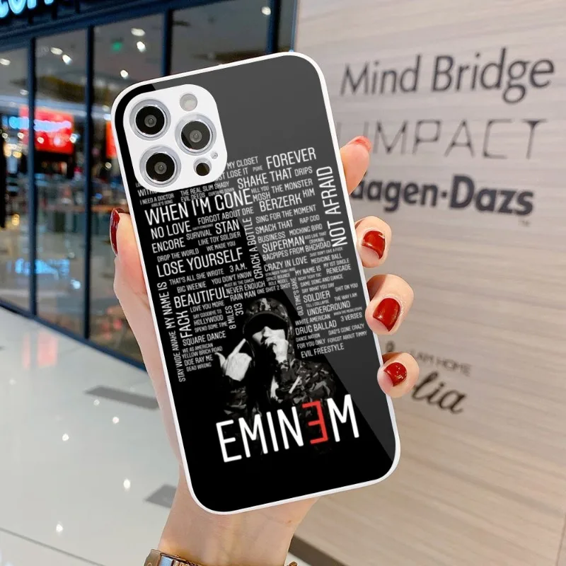 Чехол для мобильного телефона E-Eminem iPhone 15 14 13 12 11 Pro Max X XR XS 8 7 Plus чехол из жидкого