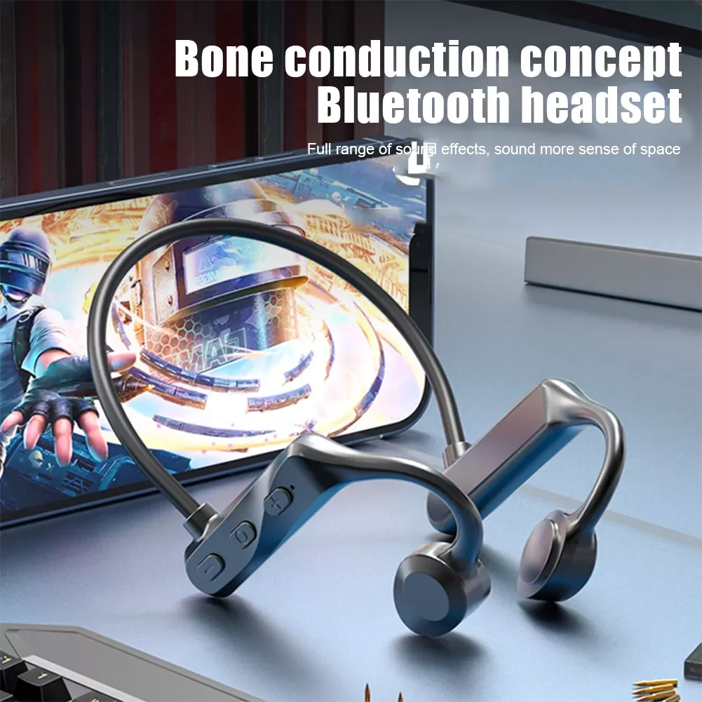 

Bone Conduction New Concept Earphone Wireless Headphones Running Gaming Handsfree Bluetooth-compatible Sports Waterproof Headset