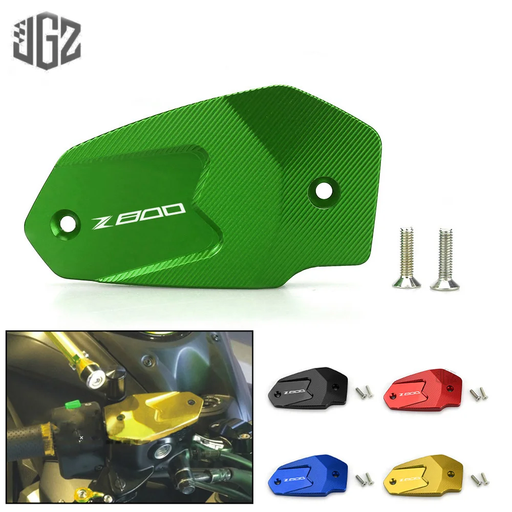 Motorcycle CNC Aluminum Front Reservoir Brake Fluid Tank Cover Oil Cup Cap for Kawasaki Z800 2017 2018 2019 Accessories Green