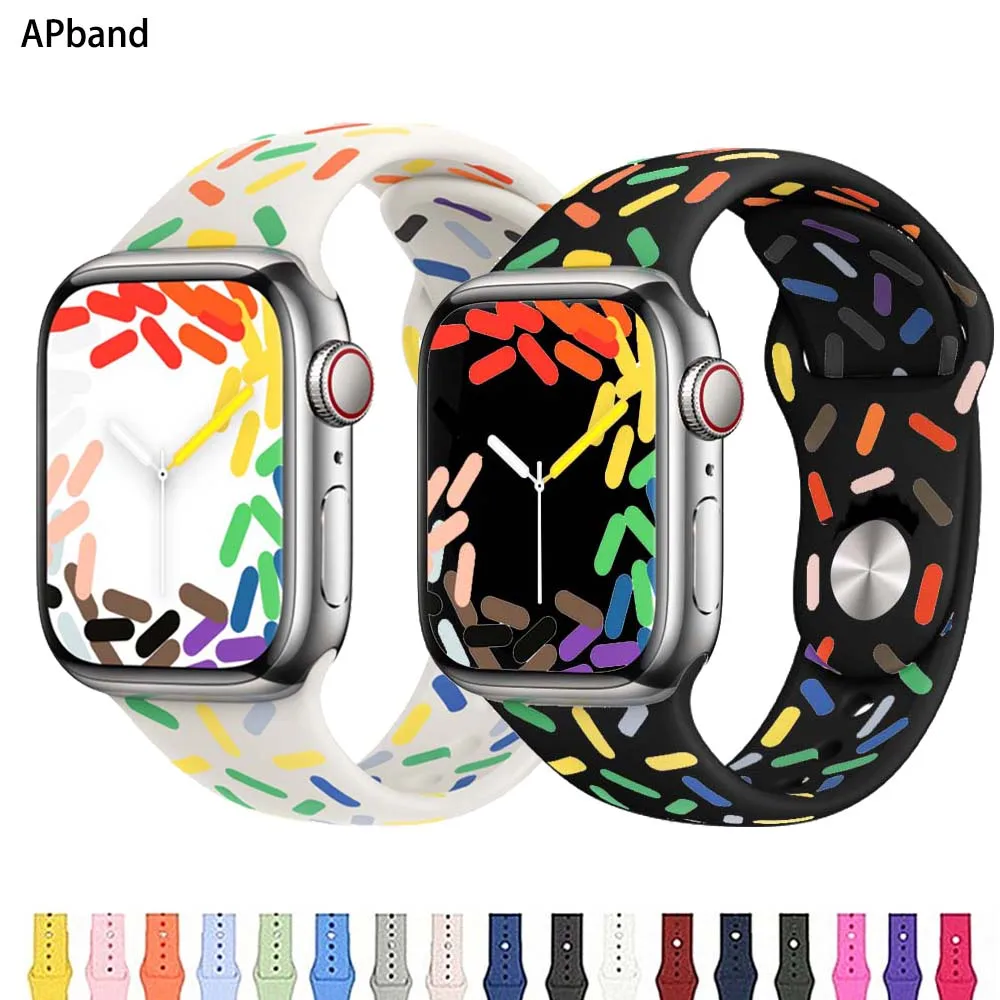

Pride Edition Sport Band For Apple Watch strap 44mm 40mm 45mm 41mm 49mm 42mm 38mm bracelet iwatch series 7 se 3 4 5 6 8 Ultra