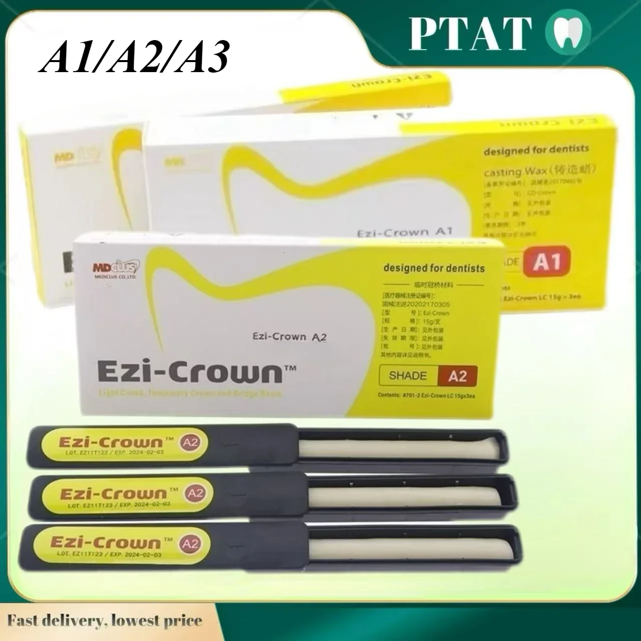 Временная стоматологическая корона и мостовой полимерный материал Корона Ezi LC