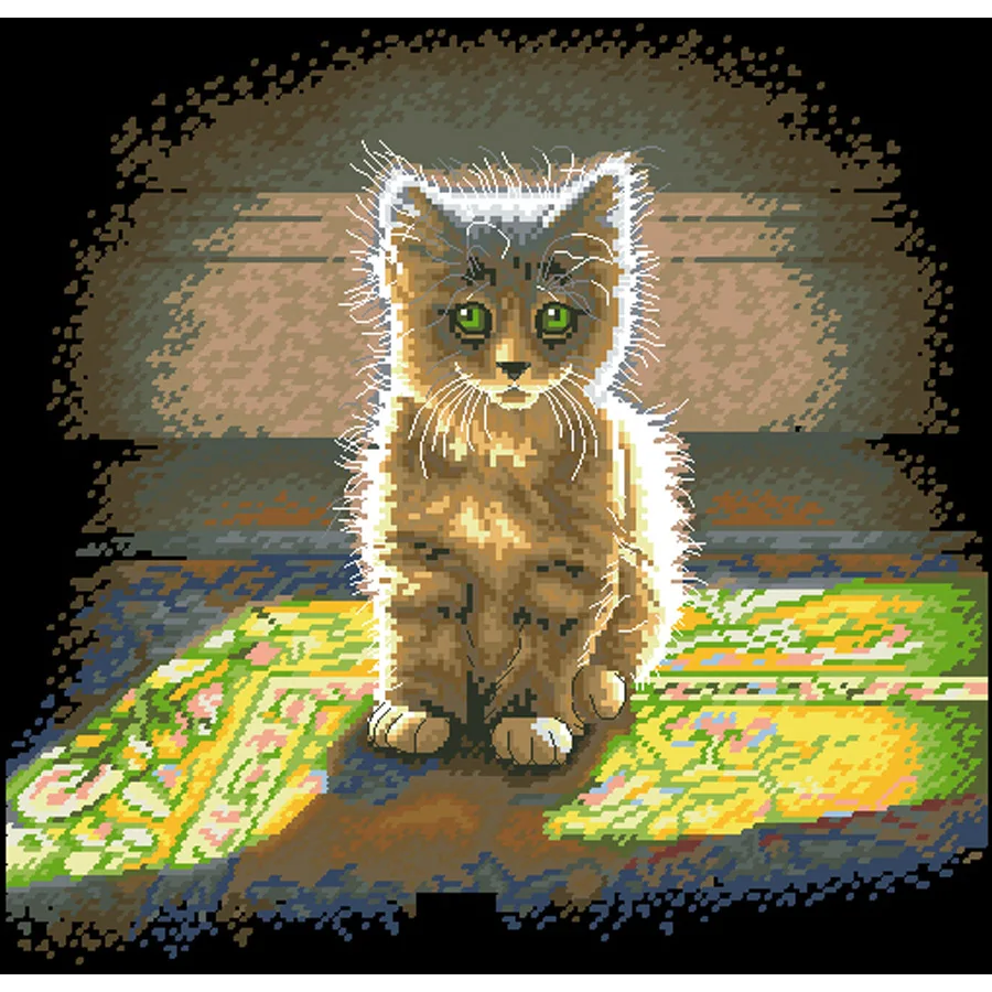 

MM cross stitch kits Counted Cross Stitch Kit Warm and Fuzzy Kitten Cat Kitty dim 70-35286 35286