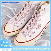 new flat love heart shoelaces sneakers double thickening suitable for ajaf1 high canvas shoe laces women men shoelaces for shoes