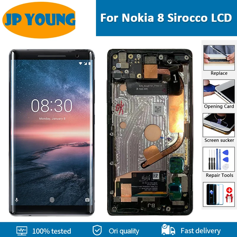 5.5"Original For Nokia 8 Sirocco Nokia N8 S LCD Display Touc