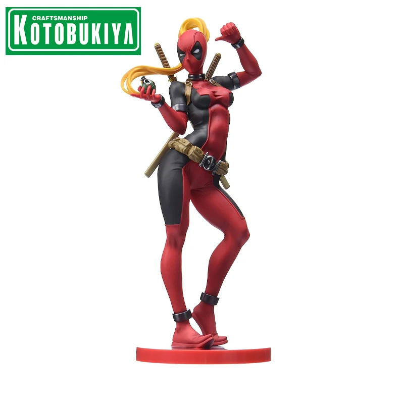 

Kotobukiya MARVEL Beauty Girl MARVEL UNIVERSE Lady Deadpool Kawaii Anime Figure Model Toy Cartoon Action Figure Kids Toys Gifts